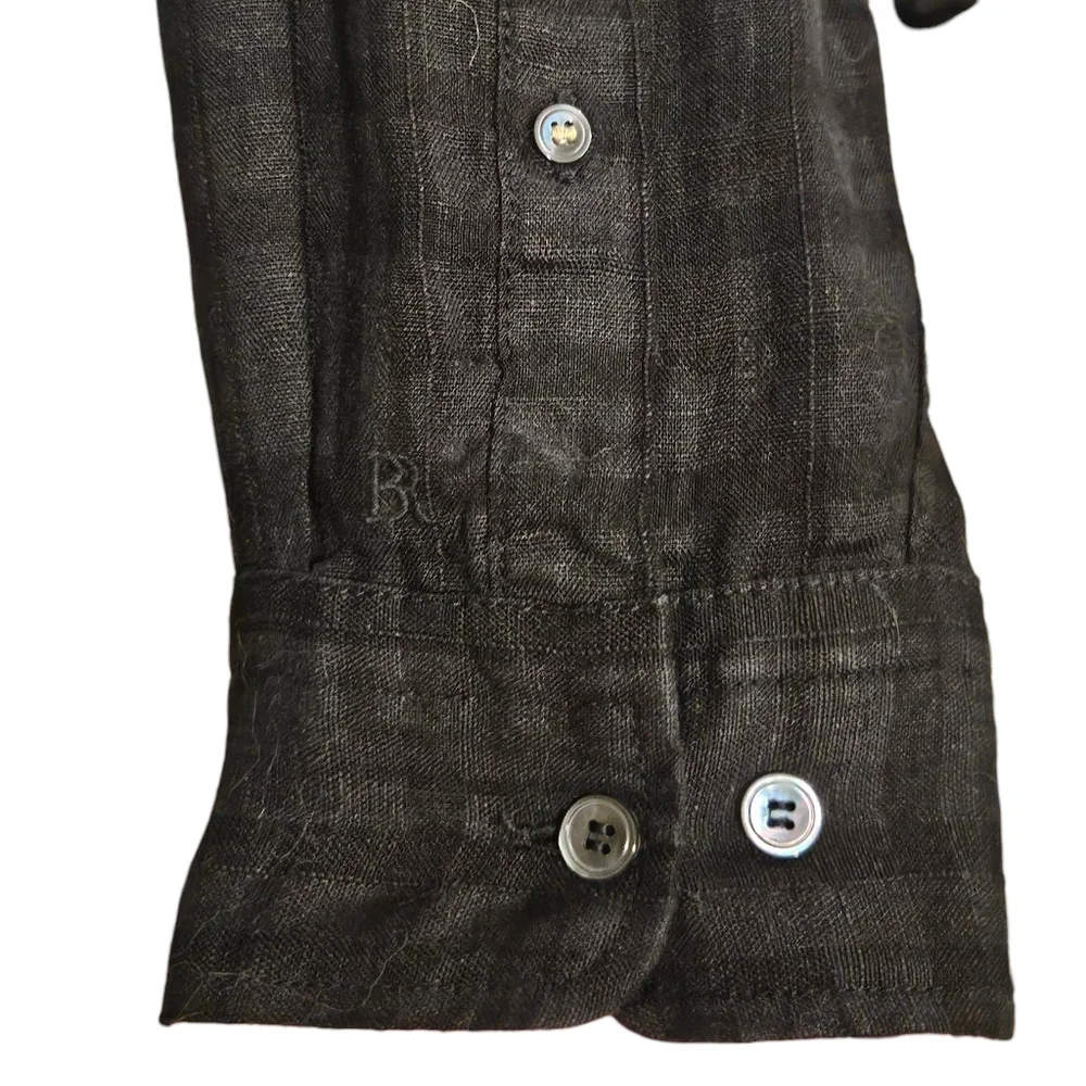 Banana Republic Black Plaid Button Down Shirt